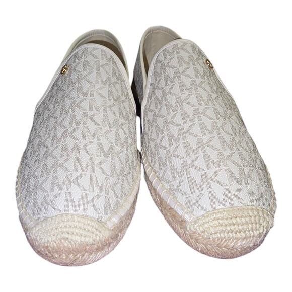 Michael Kors Women's Cream Logo Espidrille Slip-On Shoes Size 10 New - Picture 4 of 9